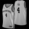 Mens San Antonio Spurs #4 De’Aaron Fox 2025-26 Silver Statement Edition Swingman Jersey