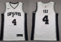 Mens San Antonio Spurs #4 De’Aaron Fox White Association Edition Jersey