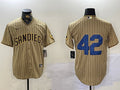 Men’s San Diego Padres #42 Tan 2024 Jackie Robinson Day Home Limited Jersey