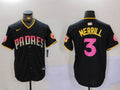 Men’s San Diego Padres Jackson Merrill #3 Black Jersey