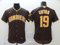 Men’s San Diego Padres Tony Gwynn #19 Brown Stitched Jersey