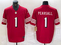 Mens San Francisco 49ers #1 Ricky Pearsall Nike Scarlet Alternate 2023 F.U.S.E. Vapor Limited Jersey