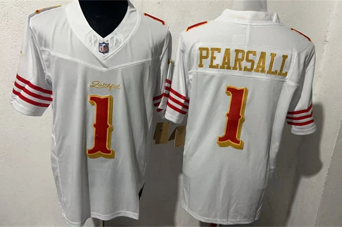 Mens San Francisco 49ers #1 Ricky Pearsall Rivalry Collection F.U.S.E. Limited Jersey White