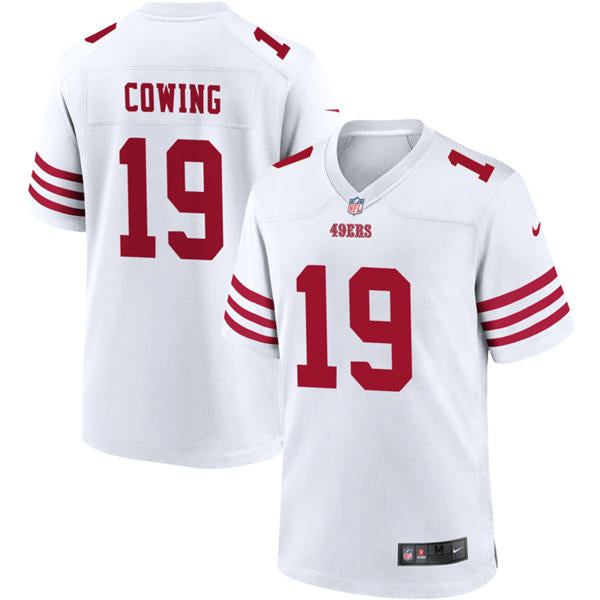 Mens San Francisco 49ers #19 Jacob Cowing Nike Home White F.U.S.E. Vapor Limited Jersey