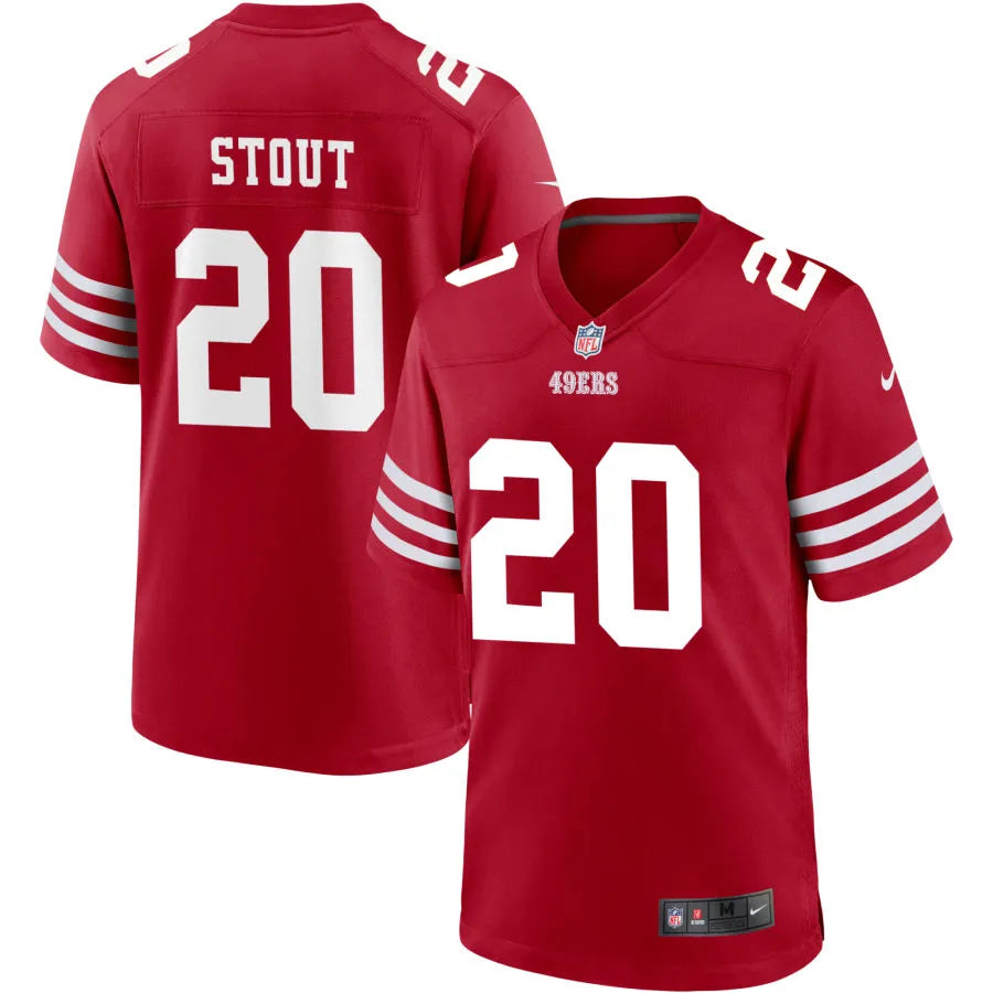 Mens San Francisco 49ers #20 Upton Stout Nike Scarlet F.U.S.E. Vapor Limited Jersey