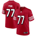 Mens San Francisco 49ers #77 Dominick Puni Nike Scarlet Alternate 2023 F.U.S.E. Vapor Limited Jersey