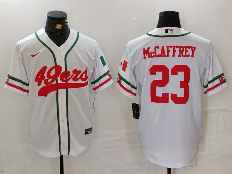 Men’s San Francisco 49ers Christian McCaffrey #23 White Jersey