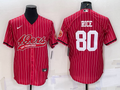 Men’s San Francisco 49ers Jerry Rice #80 Red Jersey Joint Edition