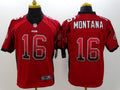Men’s San Francisco 49ers Joe Montana #16 Red Authentic Jersey