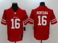 Men’s San Francisco 49ers Retired Player #16 Joe Montana Nike Scarlet Vapor Limited Player Jersey