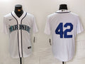 Men’s Seattle Mariners #42 White 2024 Jackie Robinson Day Home Limited Jersey