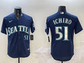 Men’s Seattle Mariners Ichiro Suzuki #51 Navy Jersey