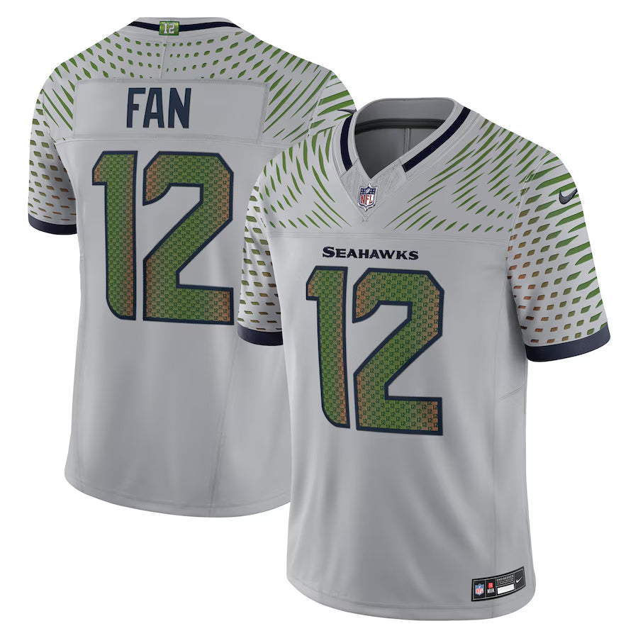 Men’s Seattle Seahawks 12s #12 Wolf Gray 2025 Rivalries Collection Limited Jersey