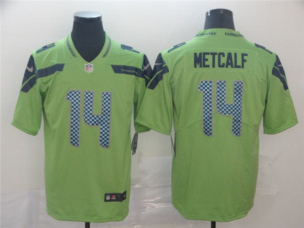 Men’s Seattle Seahawks #14 DK Metcalf Nike Neon Green Color Rush Limited Jersey