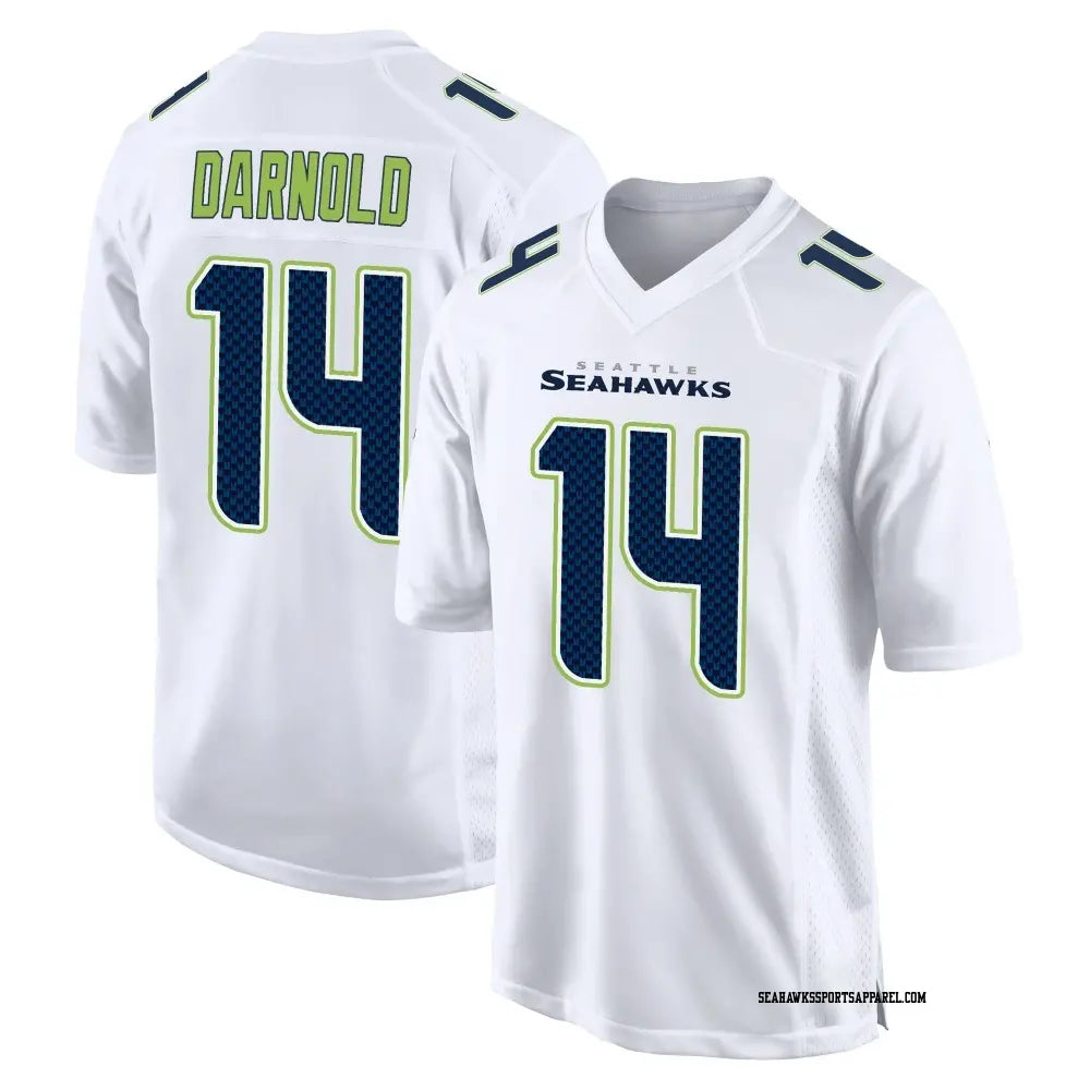 Mens Seattle Seahawks #14 Sam Darnold Nike White Tundra Fashion Game Jersey