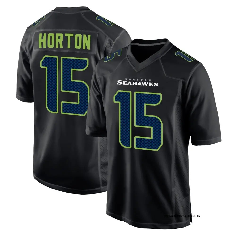 Men’s Seattle Seahawks #15 Tory Horton Nike Black Carbon Fashion Game Jersey