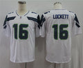 Men’s Seattle Seahawks #16 Tyler Lockett Nike White Vapor Limited Jersey