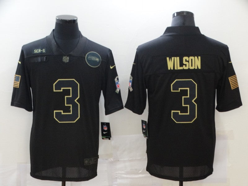 Men’s Seattle Seahawks #3 Russell Wilson Black Alternate Jersey