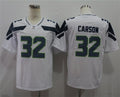 Men’s Seattle Seahawks #32 Chris Carson Nike White Vapor Limited Jersey