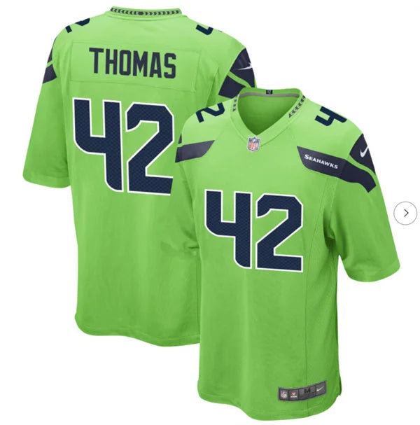 Men’s Seattle Seahawks #42 Drake Thomas Nike Neon Green Alternate Vapor F.U.S.E. Limited Jersey