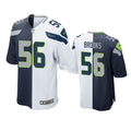 Mens Seattle Seahawks #56 Jordyn Brooks Nike Navy White Split Two Tone Jersey