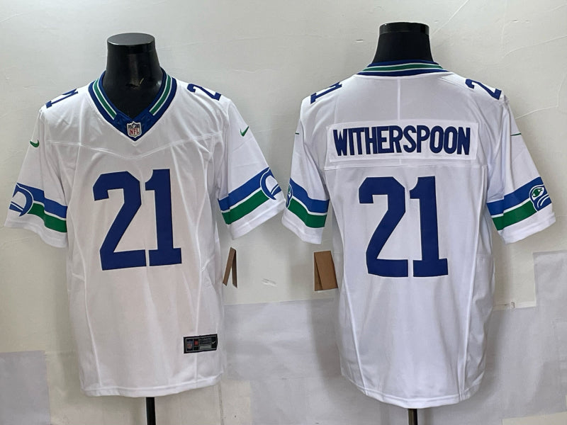 Men’s Seattle Seahawks Devon Witherspoon #21 White Alternate Jersey