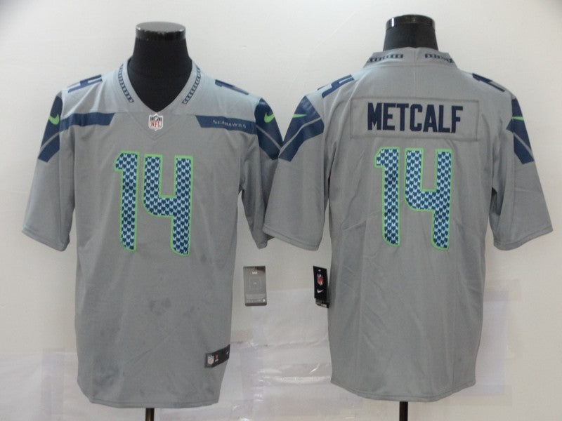 Men’s Seattle Seahawks DK Metcalf #14 Gray Jersey