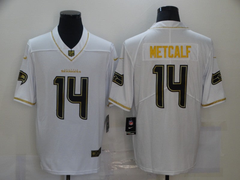 Men’s Seattle Seahawks DK Metcalf #14 White Jersey