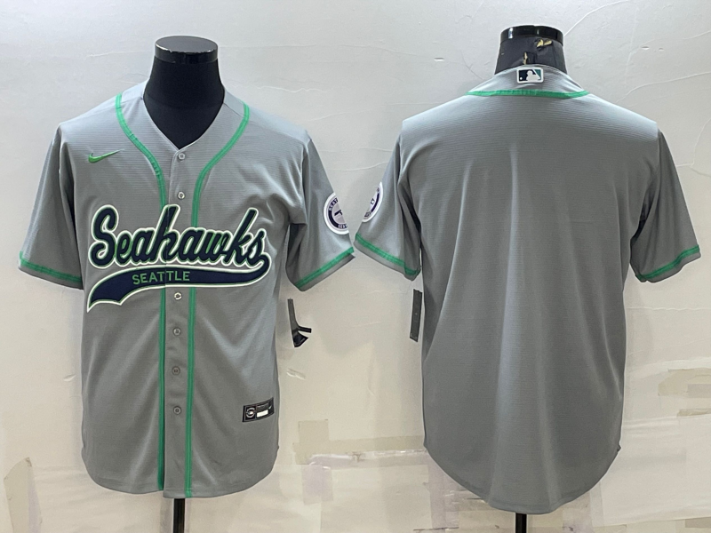 Men’s Seattle Seahawks Gray Blank Jersey
