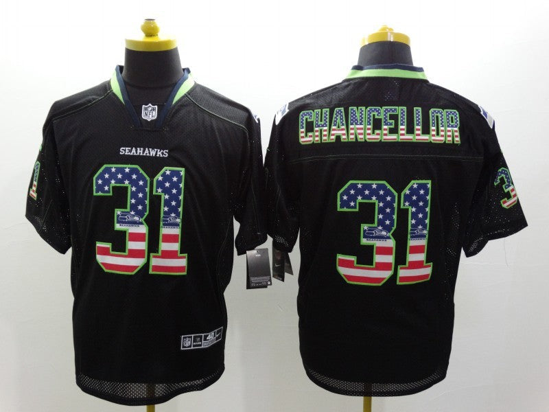 Men’s Seattle Seahawks Kam Chancellor #31 Black Jersey