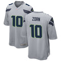 Men’s Seattle Seahawks Retired Player #10 Jim Zorn Nike Gray Alternate Vapor Limited Jersey