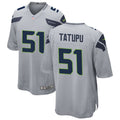 Men’s Seattle Seahawks Retired Player #51 Lofa Tatupu Nike Gray Alternate Vapor Limited Jersey