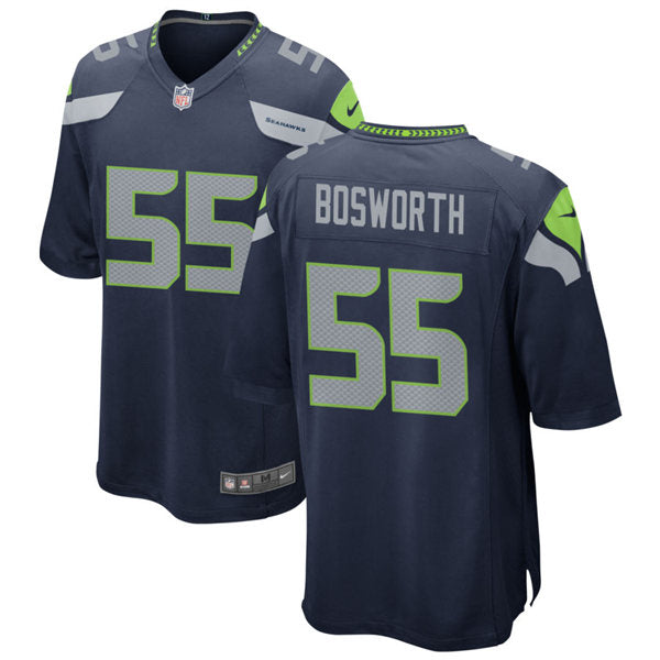 Men’s Seattle Seahawks Retired Player #55 Brian Bosworth Nike Navy Team Color Vapor Limited Jersey