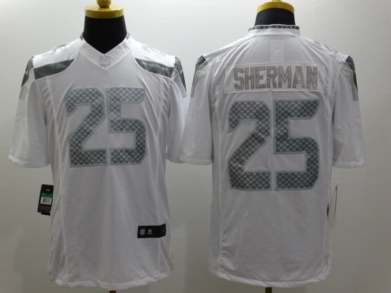 Men’s Seattle Seahawks Richard Sherman #25 White Jersey