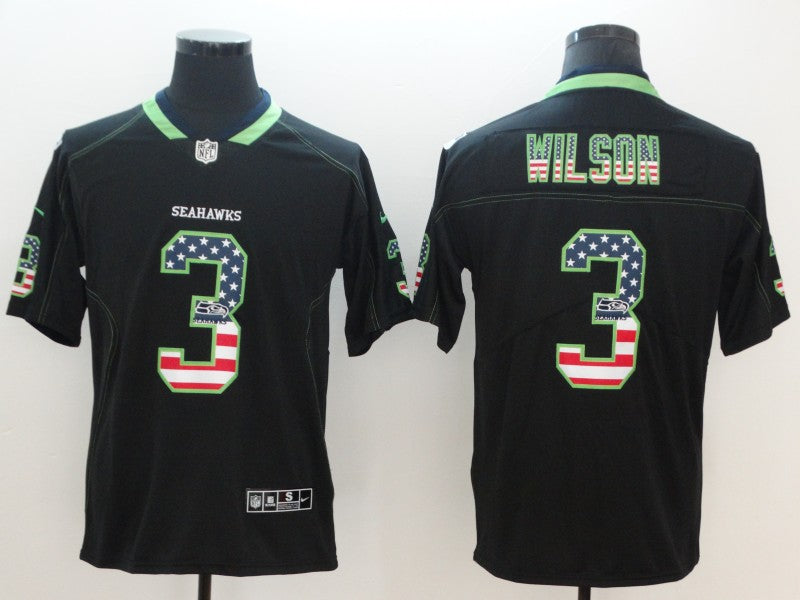 Men’s Seattle Seahawks Russell Wilson #3 Black Alternate Jersey