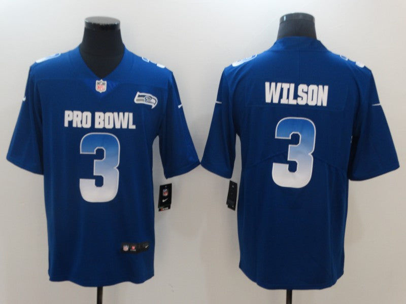 Men’s Seattle Seahawks Russell Wilson #3 Blue Jersey