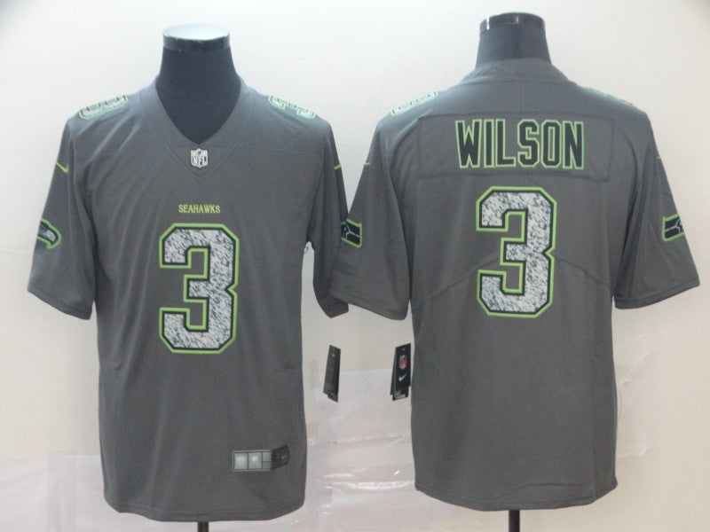 Men’s Seattle Seahawks Russell Wilson #3 Gray Alternate Jersey