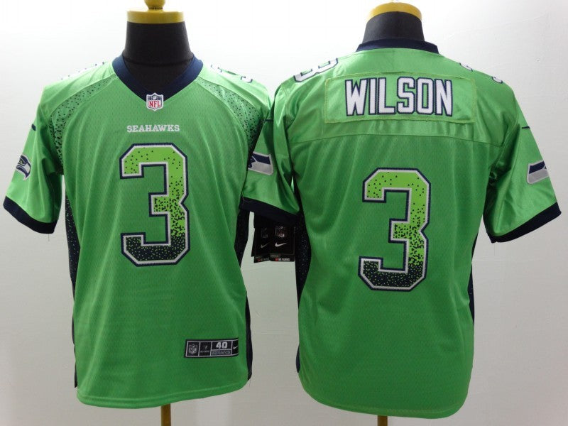 Men’s Seattle Seahawks Russell Wilson #3 Green Jersey