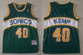 Men’s Seattle Supersonics #40 Shawn Kemp 1994-95 Green Yellow Hardwood Classics Swingman Jersey