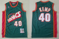 Men’s Seattle Supersonics #40 Shawn Kemp Green Mitchell & Ness 1995-96 Retro 2.0  Hardwood Classics Throwback Jersey