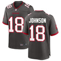 Mens Tampa Bay Buccaneers #18 Tyler Johnson Nike Pewter Alternate Vapor Limited Jersey