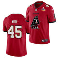Mens Tampa Bay Buccaneers #45 Devin White Nike Red 2021 Super Bowl LV Champions Alternate Logos Vapor Limited Jersey