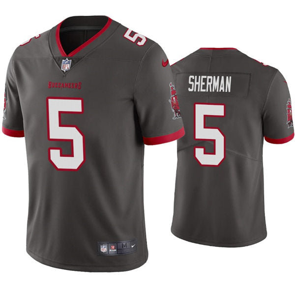 Mens Tampa Bay Buccaneers #5 Richard Sherman Nike Pewter Alternate Vapor Limited Jersey