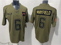 Mens Tampa Bay Buccaneers #6 Baker Mayfield Nike 2025 Salute to Service Limited Jersey – Olive