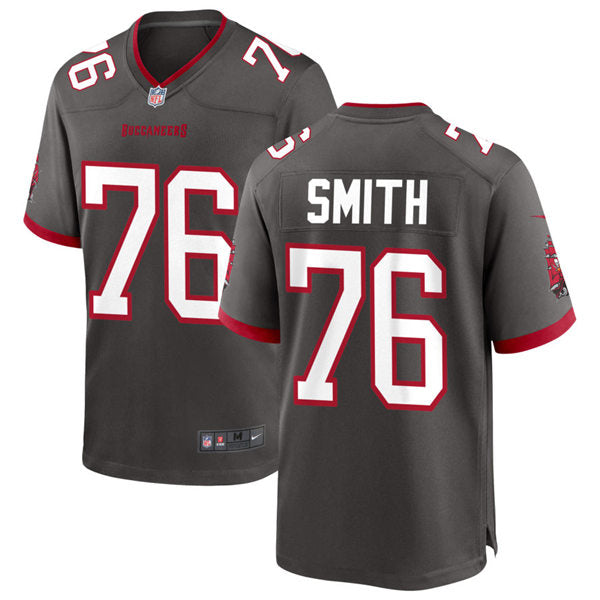 Mens Tampa Bay Buccaneers #76 Donovan Smith Nike Pewter Alternate Vapor Limited Jersey