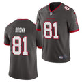 Mens Tampa Bay Buccaneers #81 Antonio Brown Nike Pewter Alternate Vapor Limited Jersey