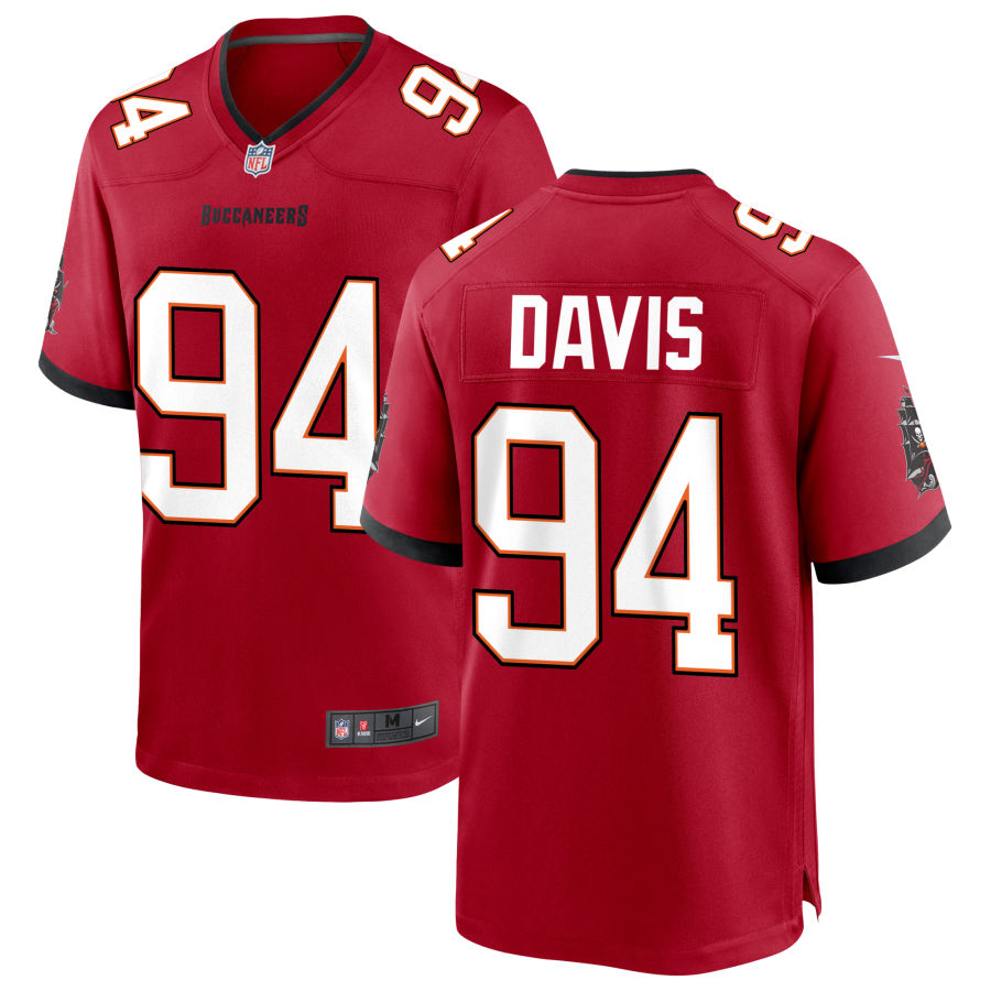 Mens Tampa Bay Buccaneers #94 Khalil Davis Nike Home Red Vapor Limited Jersey