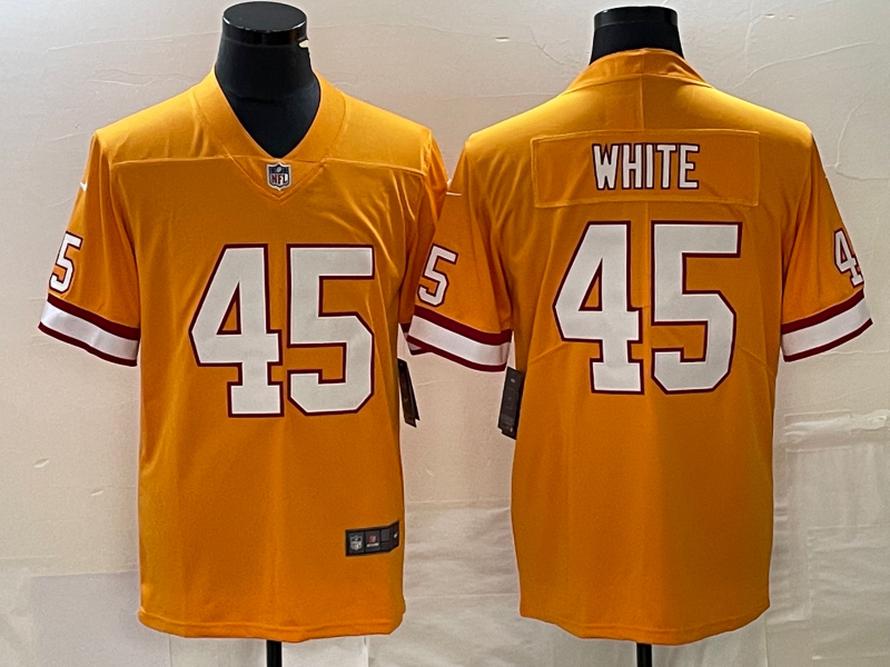 Men’s Tampa Bay Buccaneers Devin White #45 Orange Throwback Jersey
