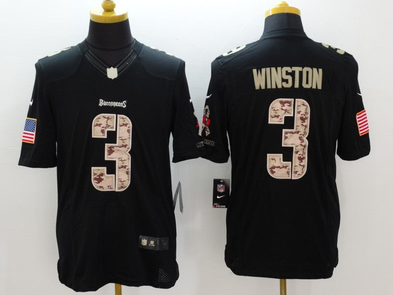 Men’s Tampa Bay Buccaneers Jameis Winston #3 Black Authentic Jersey