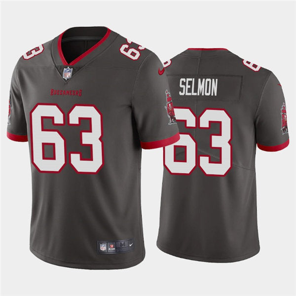 Mens Tampa Bay Buccaneers Retired Player #63 Lee Roy Selmon Nike Pewter Alternate Vapor Limited Jersey